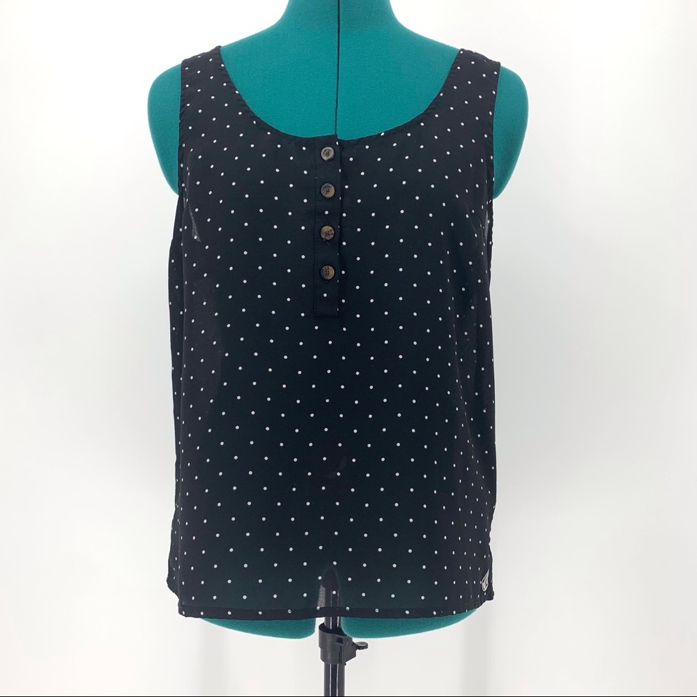 Volcom Sheer Polka Dot Not So Classic Tank, S